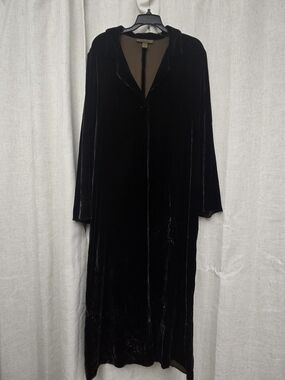 Harari Rayon And Silk Velvet Long Maxi Duster Coat M Witchy Whimsigoth